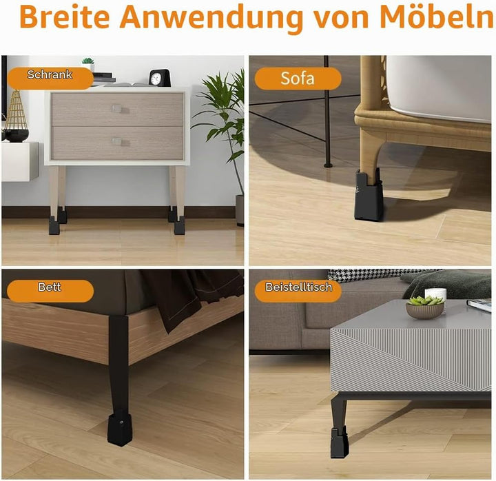 RCHYFEED Verstellbare Betterhöhung Möbelerhöhung 10cm mit Schraubklemme, Betterhöher 4 Zoll Schwerla