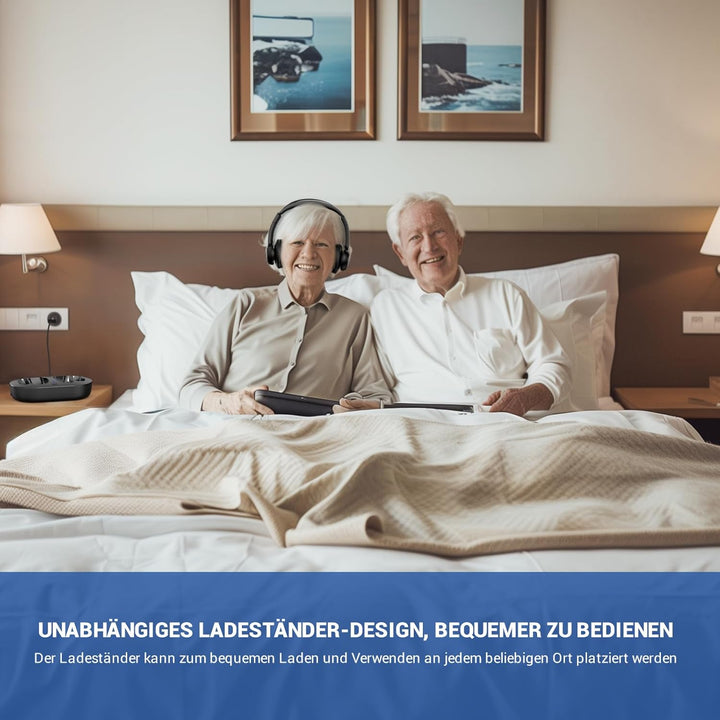 Funkkopfhörer für Fernseher, kabellose TV-Kopfhörer mit TV-Sender-Ladestation für Senioren,Keine Aud