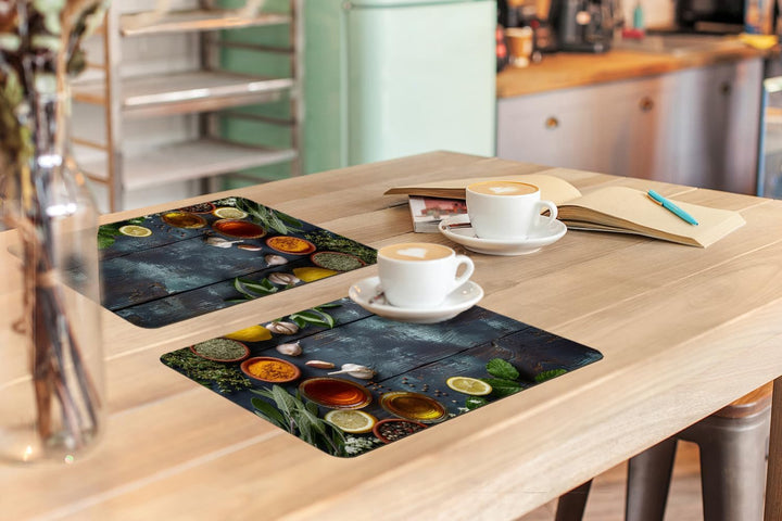 KitchenYeah© Platzsets Abwaschbar 6-Teilig 45x30 cm Tischsets Platzdeckchen rutschfeste Platzset Unt