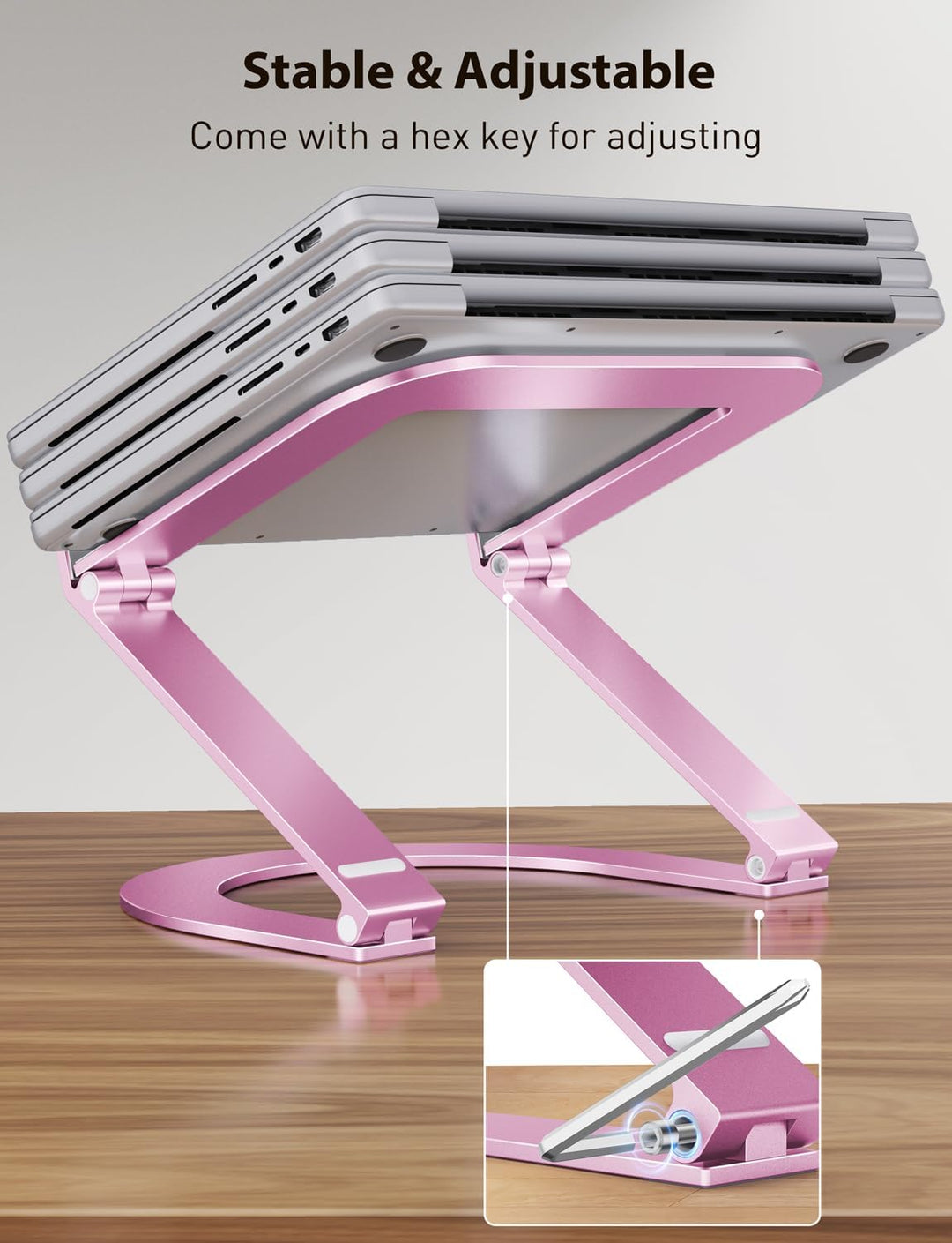 Laptop Ständer,Maxonar Höhenverstellbar Faltbarer Aluminium Laptop Stand Ergonomischer,Belüfteter La