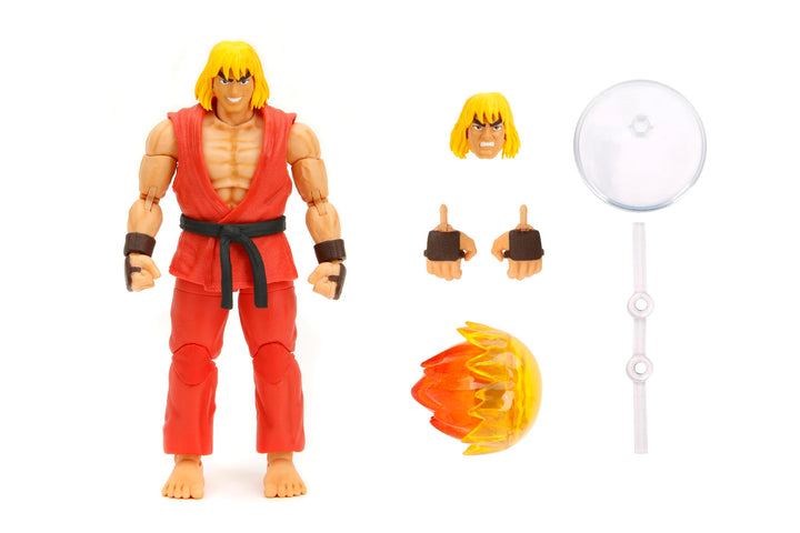 Jada Toys Street Fighter Figur Ken (15 cm) - bewegliche Sammel- und Actionfigur aus Street Fighter 2