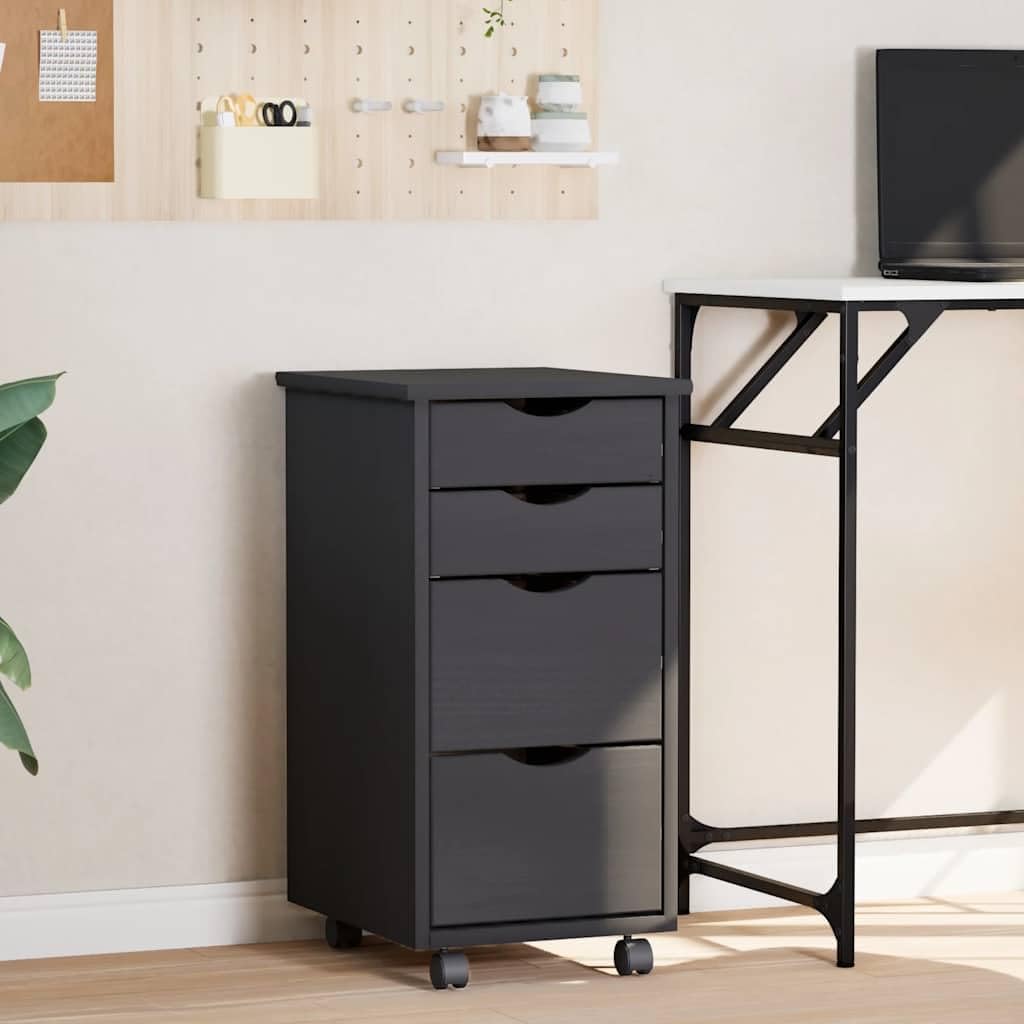vidaXL Rollschrank, Rollcontainer mit 4 Schubladen, Kommode Schubladenschrank mit Rollen, Büroschran