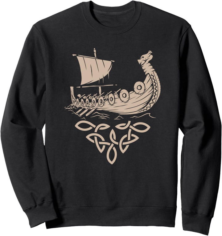 Wikingerschiff Wikinger Walhalla Skandinavien Rabe Geschenk Sweatshirt