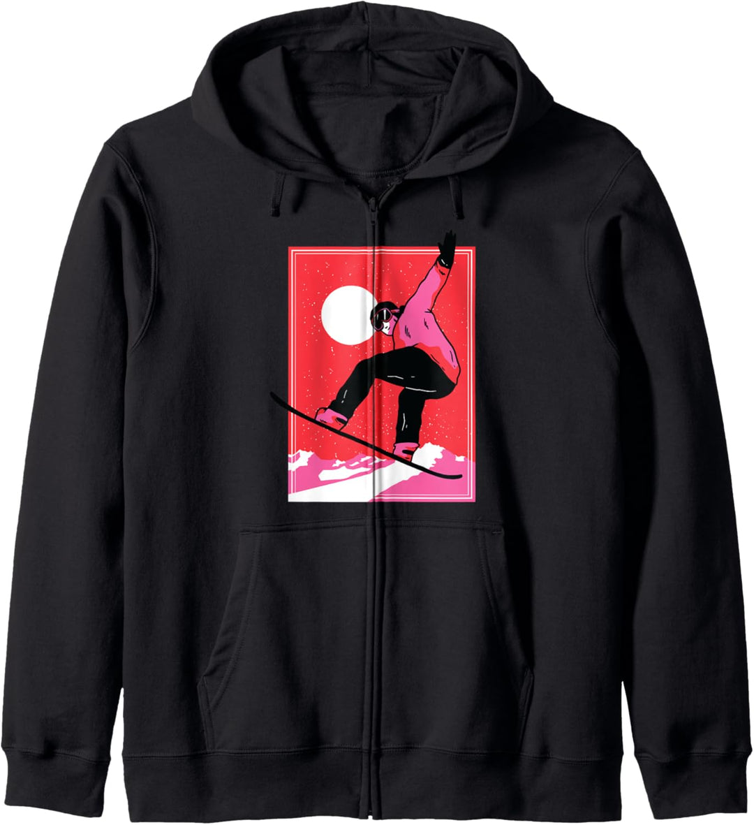 Snowboarden Design mit Sowboarder beim Sprung und Sonne Kapuzenjacke