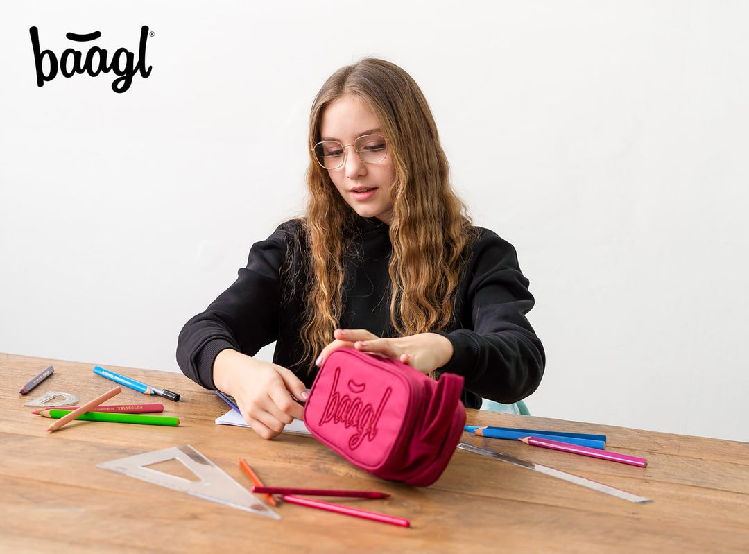 Baagl Federmäppchen Schule Mäppchen Federmappe Federtasche Kinder Etui Ruby | Das Eggy Mäppchen mit