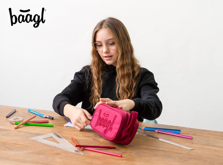 Baagl Federmäppchen Schule Mäppchen Federmappe Federtasche Kinder Etui Ruby | Das Eggy Mäppchen mit
