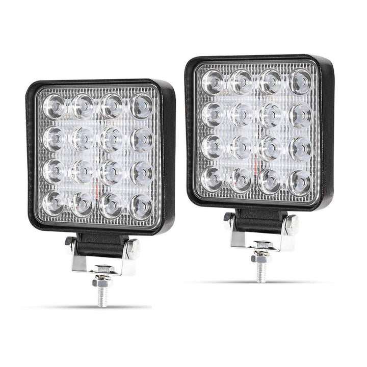 LED Arbeitsscheinwerfer, 2 X 48W Quadrat LED Offroad Zusatzscheinwerfer 12V 24V Scheinwerfer IP67 Wa