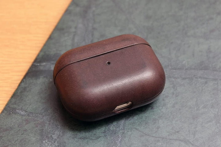 AirPod Pro Case, Hülle Für AirPods - Pflanzlich Gegerbtes Leder Handmade in Germany Dunkelbraun (Air