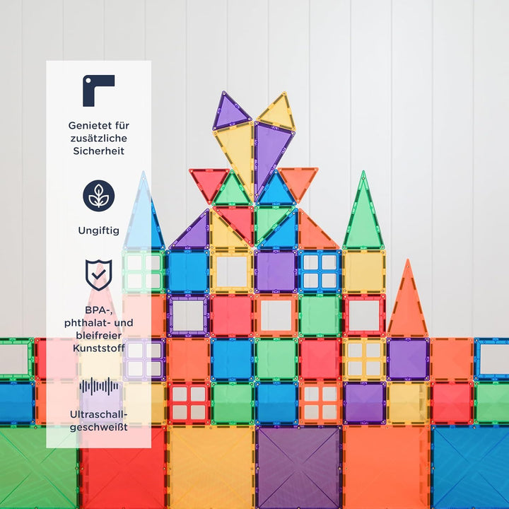 CONNETIX Magnetische Fliesen Regenbogen Starterpaket, 60 Stück