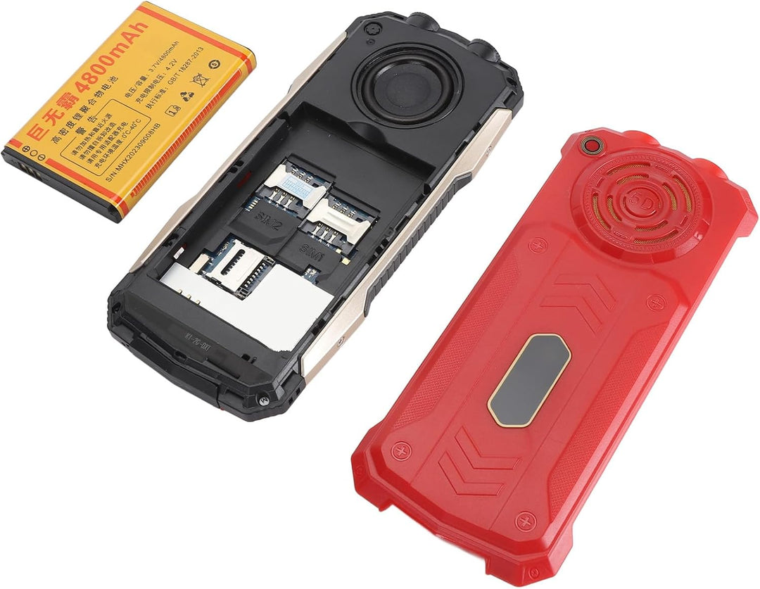 Senioren-Handy, 2,6 Zoll, 4800 MAh, SOS-Alarm, Vibration, BT-Kamera-Recorder, Musik-Player mit Klare