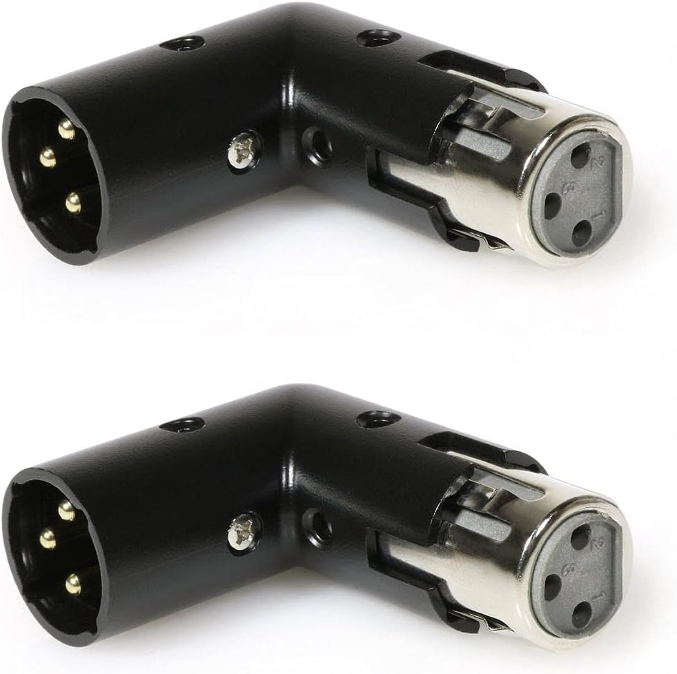 LyxPro XLR-Winkeladapter Dual Male and Female can be positioned to 4 Different Angles Right Left and