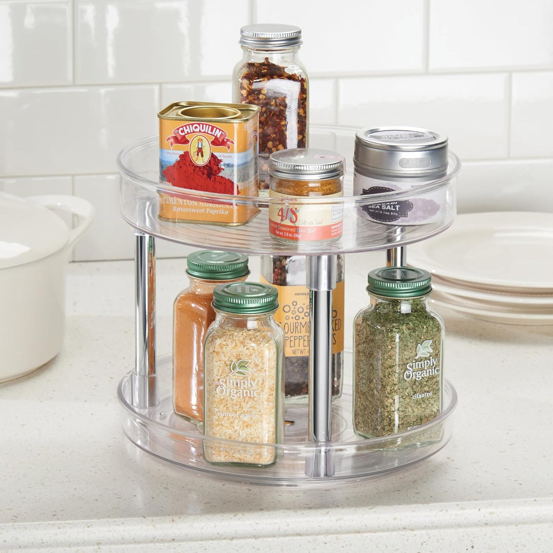 iDesign 56600 Küchen Organizer, grosser Drehteller mit 2 Ebenen aus BPA-freiem Kunststoff für den Vo