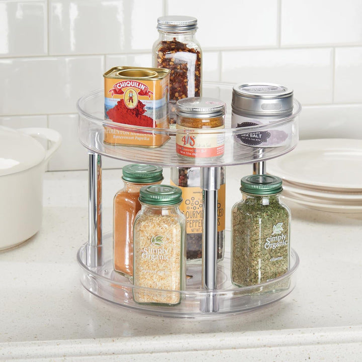 iDesign 56600 Küchen Organizer, grosser Drehteller mit 2 Ebenen aus BPA-freiem Kunststoff für den Vo