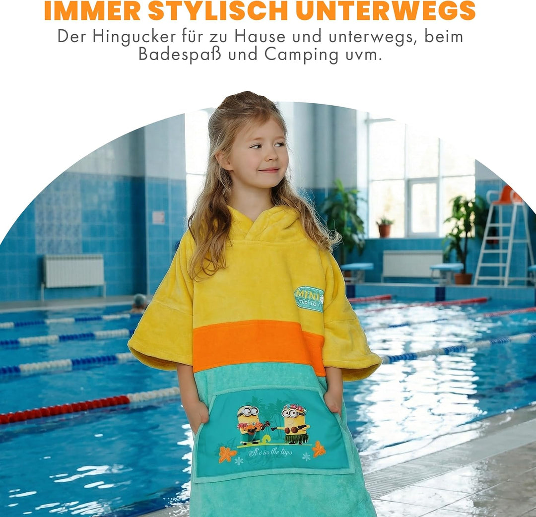 WAVE HAWAII Surf- &amp; Badeponcho für Kinder, Grösse XS, 120-151cm | 95-100% Baumwolle Surf-Poncho für