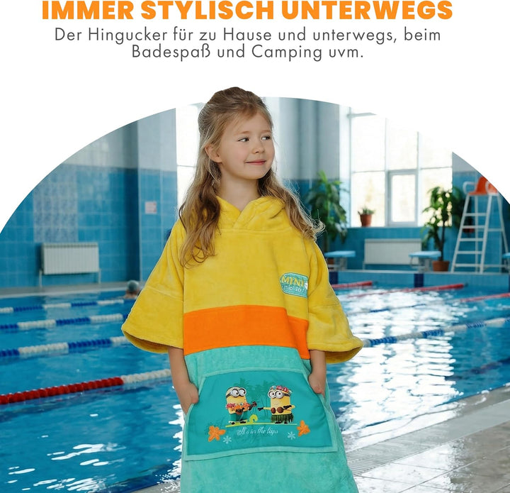 WAVE HAWAII Surf- &amp; Badeponcho für Kinder, Grösse XS, 120-151cm | 95-100% Baumwolle Surf-Poncho für