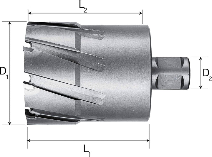 MELVER Kernbohrer TCT Weldonschaft 19mm [3/4"] Schnittiefe: 55mm (70), 70