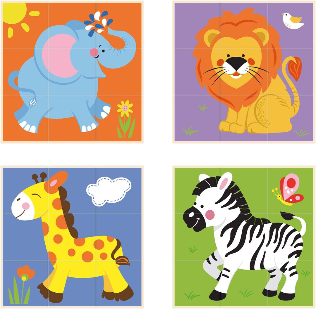 Viga Toys - Bilderwürfel Puzzle - Wildtiere