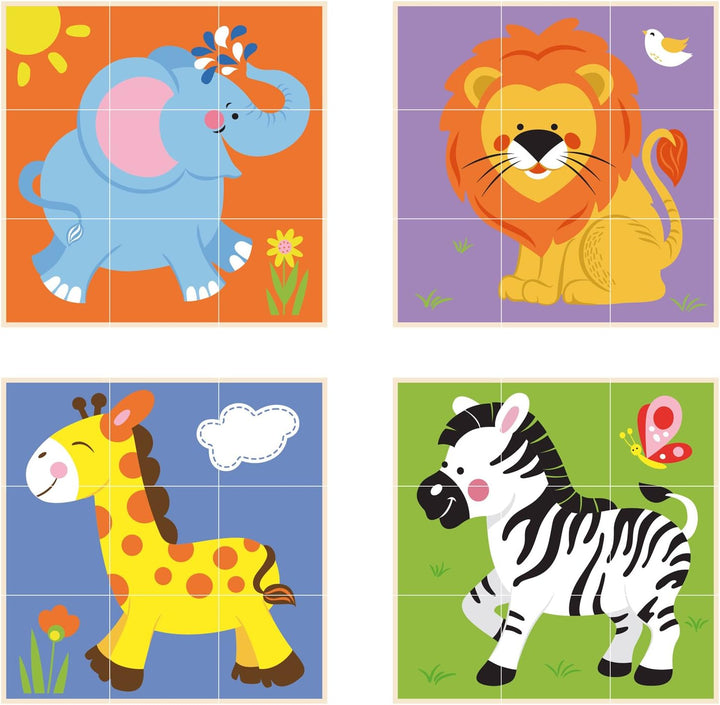 Viga Toys - Bilderwürfel Puzzle - Wildtiere