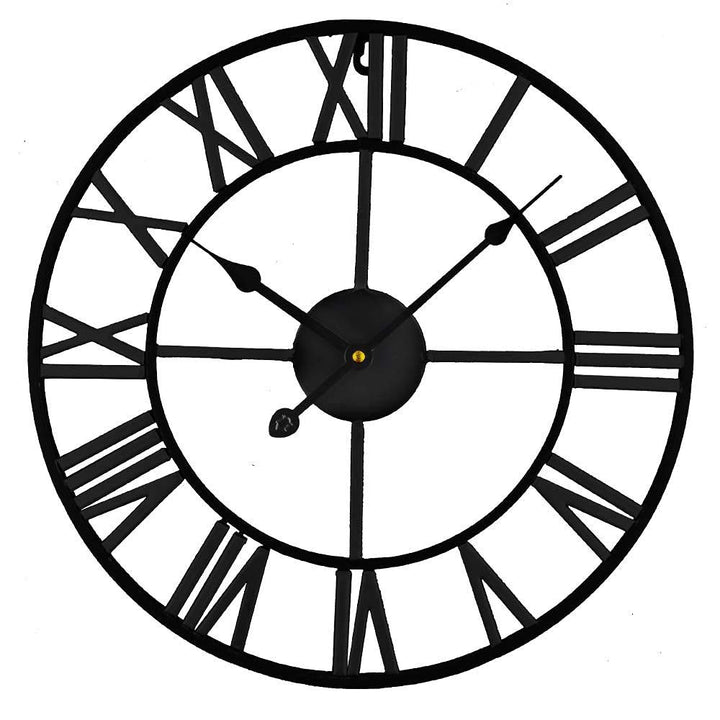 Timelike Atemberaubende, leise Skelett-Wanduhr für Innen- und Garten, römische Ziffern, offenes Ziff