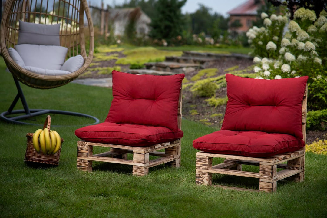 sunnypillow Polster für Gartenmöbel - Sitzkissen 40 x 40 cm für Rattanmöbel - Stuhlauflage Outdoor,