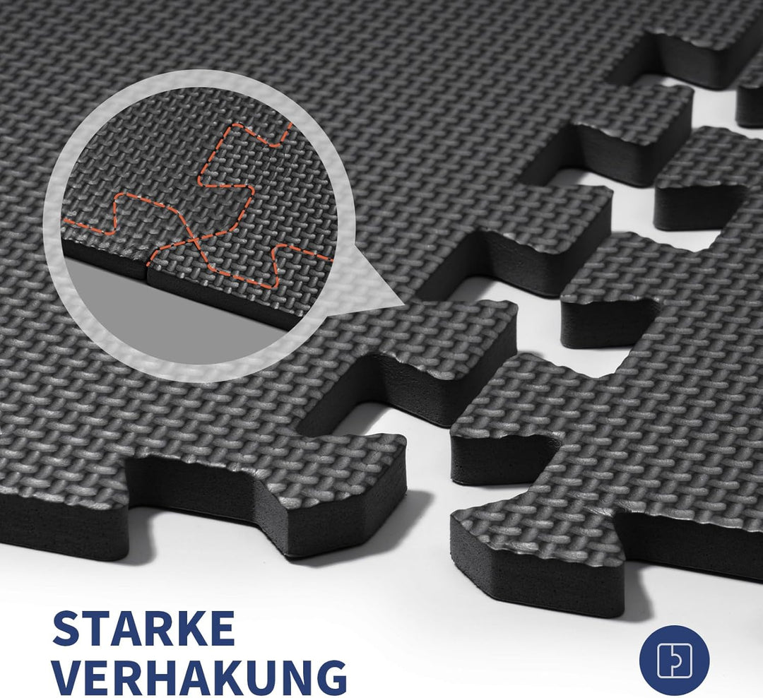 Schutzmatten Bodenschutzmatte, 50x50 cm, 12 Stück, 3m² Bodenschutzmatte Fitness Matte, Puzzle Sportg