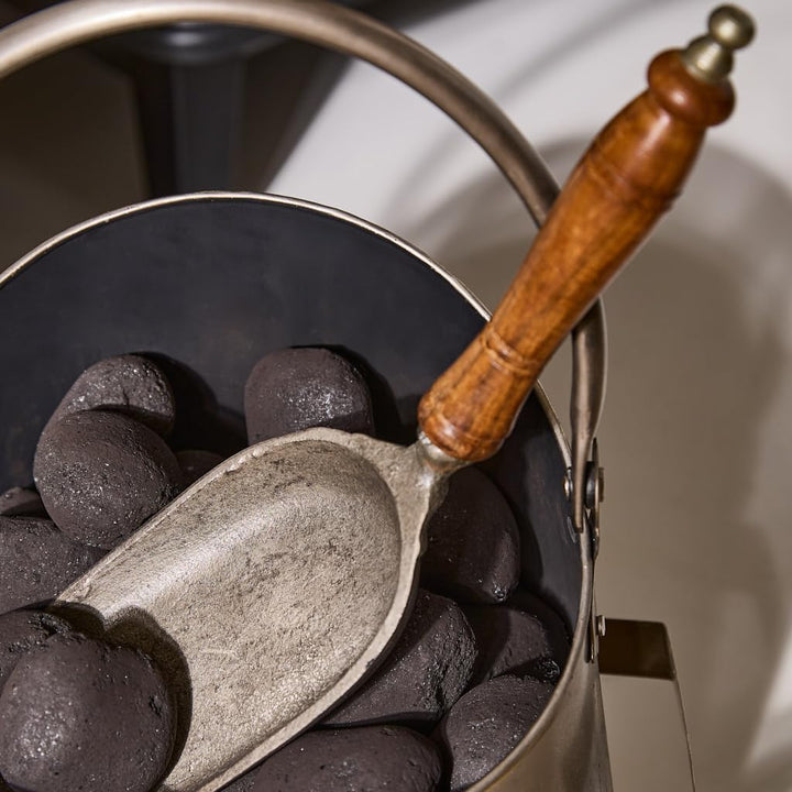 Antik Stil French Zinn Effekt Silber klein Kohlenschütte Eimer mit Schaufel – traditionellen Stil Co