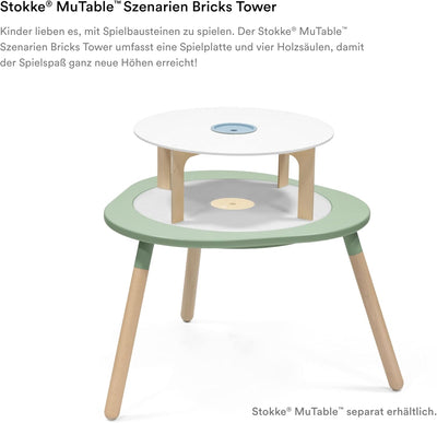 Stokke MuTable Szenarien Bricks Tower - 2023 Neugestaltung - Inklusive Einer doppelseitigen Spielpla