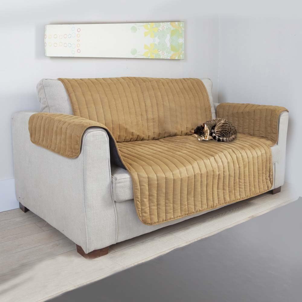 Deckt Sofa und Sessel beige 2-Sitzer, 2-Sitzer