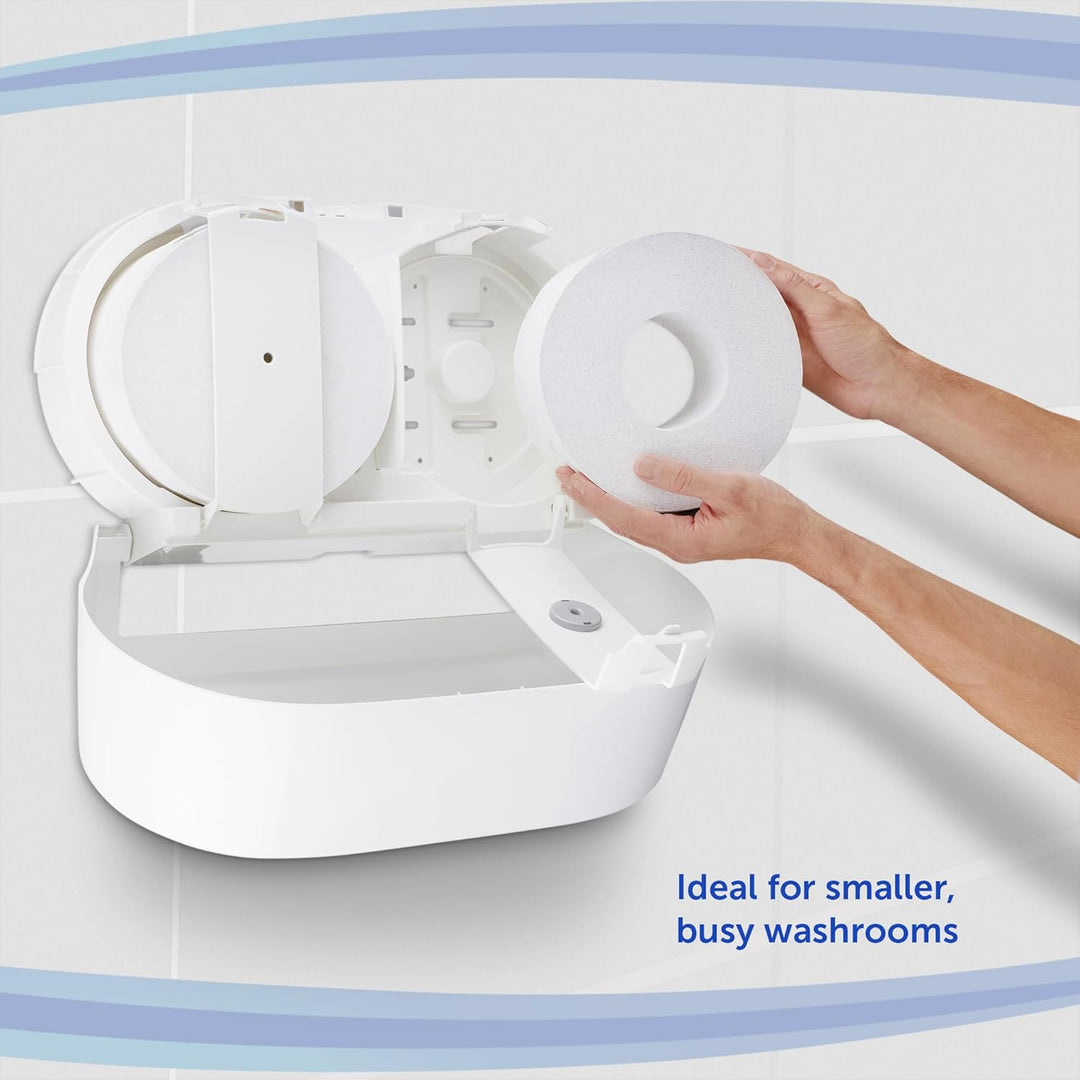 Aquarius Mini-Doppel-Toilettenpapierspender mit Zentralentnahme 7186-1 x Weiss, Wc Papierspender