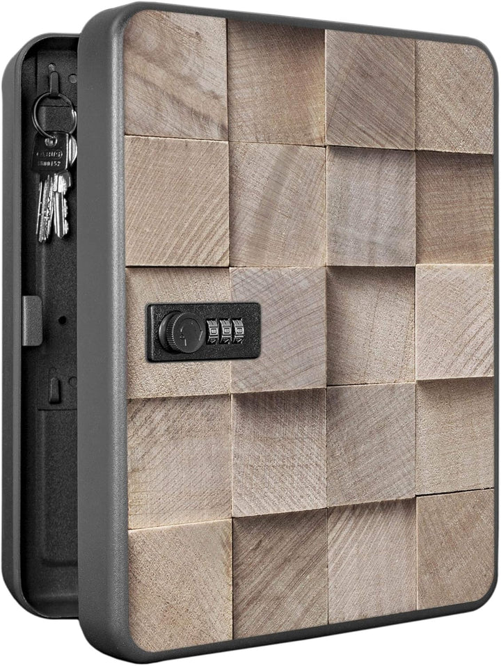 banjado® Burg-Wächter® abschliessbarer Schlüsselkasten mit Motiv Bauklötze Relief für 36 Schlüssel -