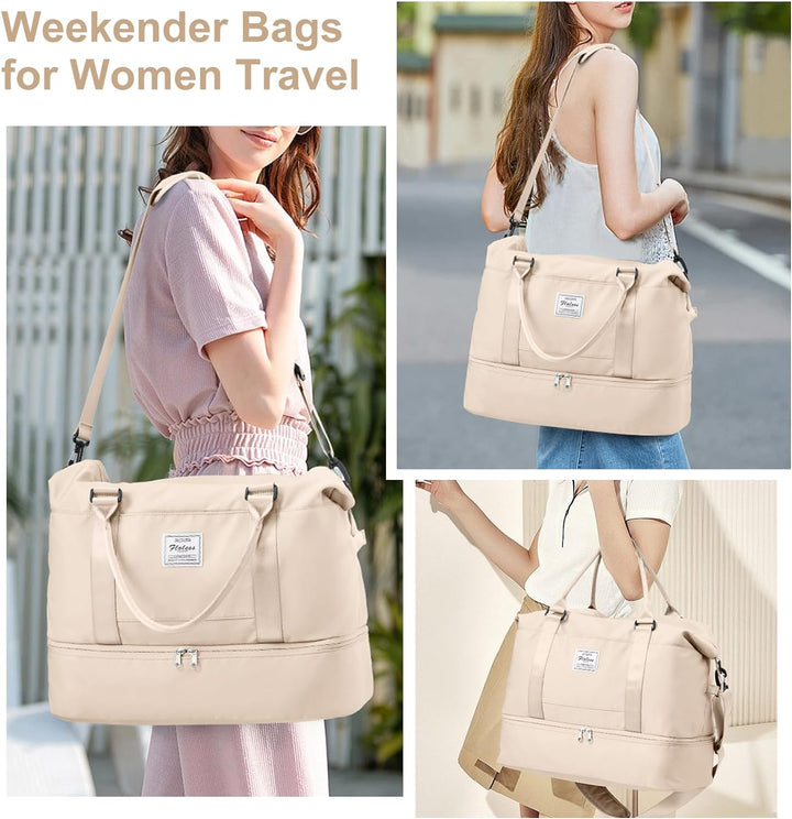 Reisetasche Damen Handgepäck Tasche Sporttasche Weekender Bag Schwimmtasche Wasserdicht Travel Bag D