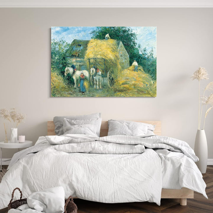 Printed Paintings Leinwand (80x60cm): Camille Pissarro - The Hay Cart Montfoucault 80x60 cm, 80x60 c