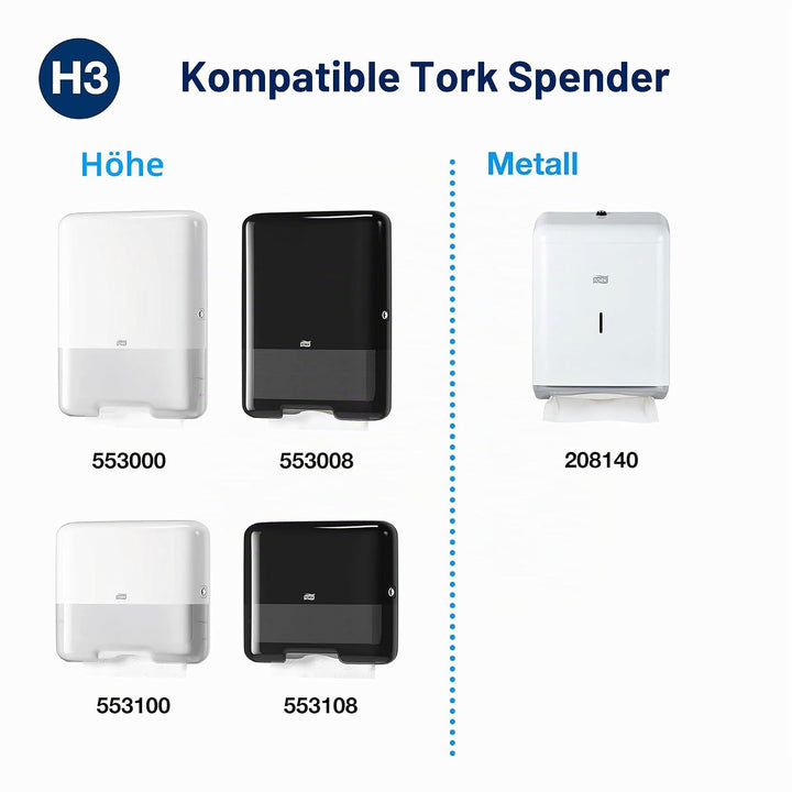 Tork grüne Zickzack Papierhandtücher Universal 290137 - H3 Falthandtücher für Papierhandtuchspender