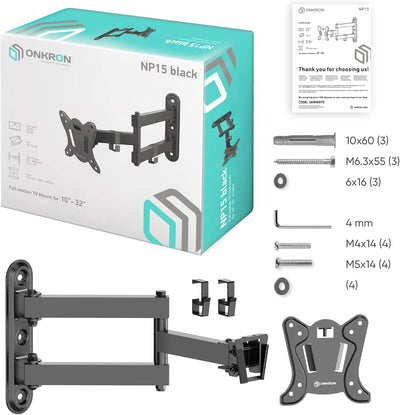 ONKRON neig- und schwenkbare Halterung für TV 10" - 32" mit einem Gewicht bis zu 25 kg max VESA 100x