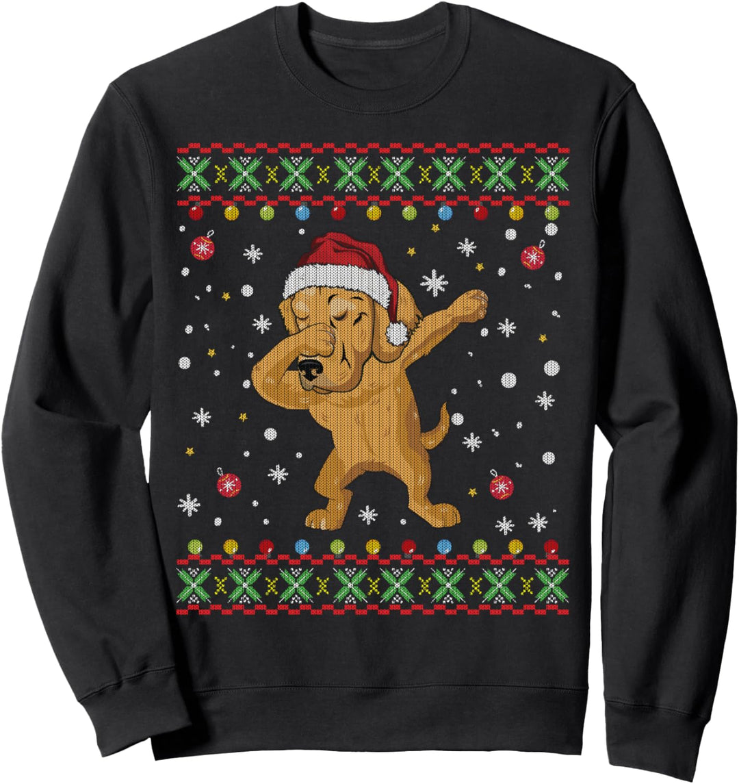 Dabbing Golden Retriever Hund hässlicher Weihnachtspullover Sweatshirt