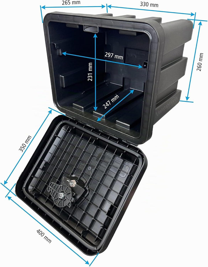 Daken J021 - Daken Just 400-81101, Werkzeugkasten, Stauboxen, Staukasten LKW, Unterflurbox, 400 x 35