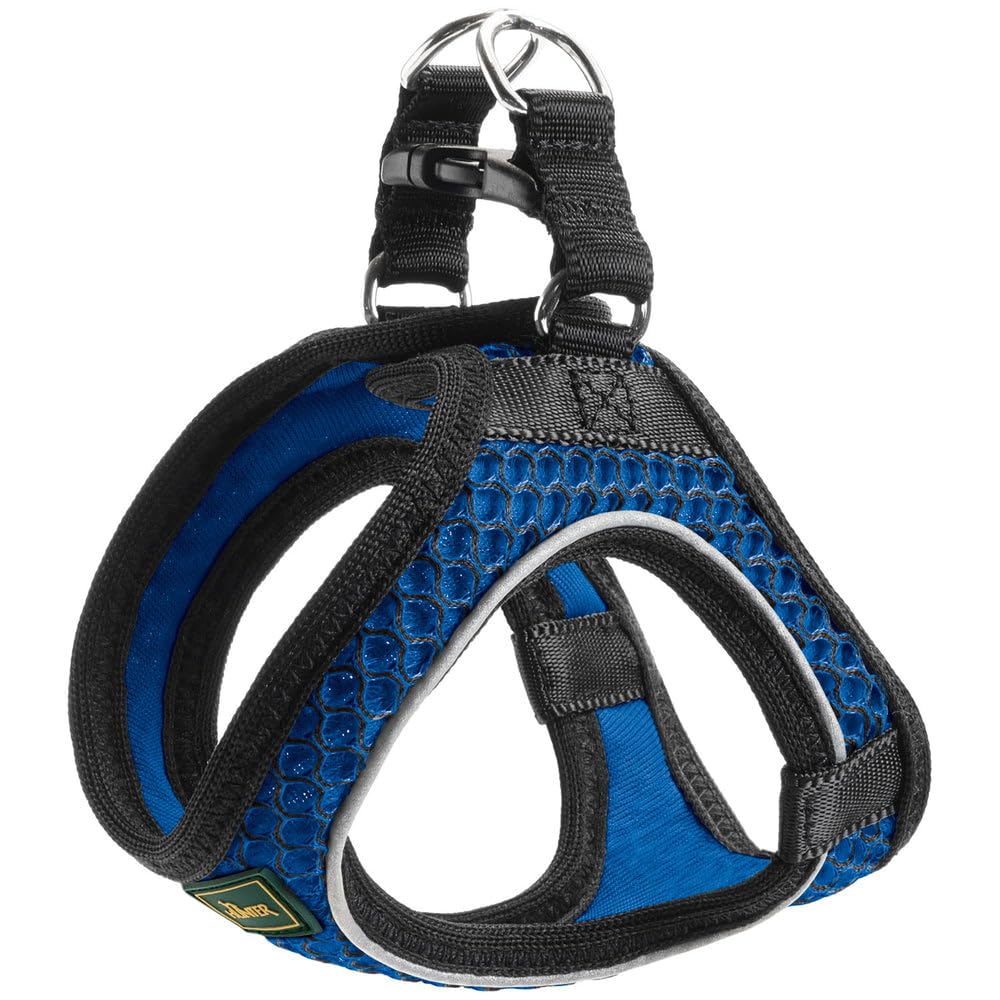 HUNTER HILO COMFORT Geschirr für kleine Hunde mit Netzmaterial und reflektierenden Elementen, blau,