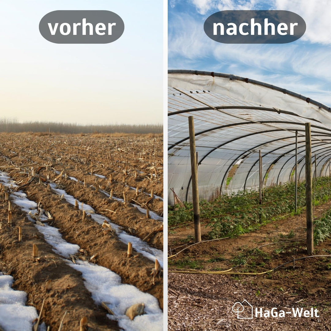 HaGa® Gitterfolie 1,5m x 10m Gewächshausfolie Gewächshausbau Folientunnel Folie - witterungsbeständi