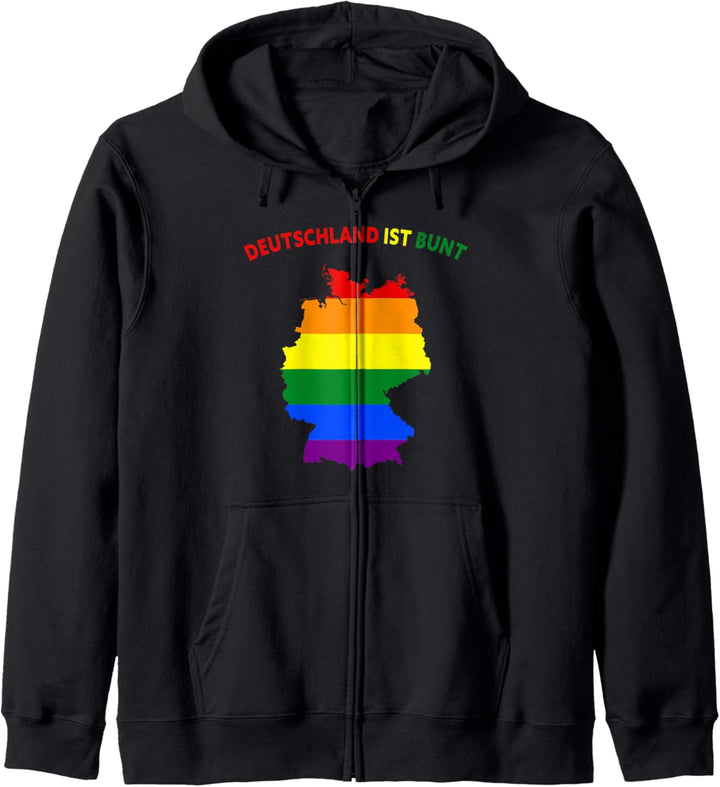 Deutschland ist bunt - LGBT Spruch Kapuzenjacke