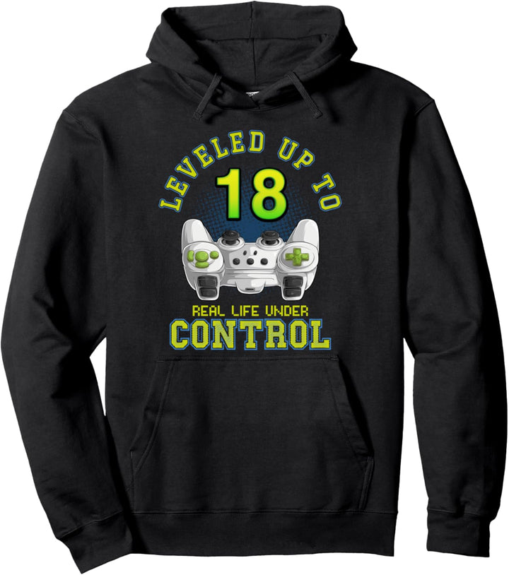 Geburtstag 18 Jahre Gamer 18 Jährige Kinder Jungen & Mädchen Pullover Hoodie