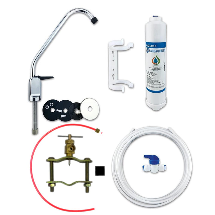 Wasserfilterset für Unterwaschbecken mit Wasserhahn und Zubehör