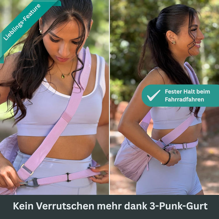 FUCHS &amp; REBELL® Moon Bag BELA - Smart &amp; Nachhaltig – Fahrrad Crossbody Tasche mit 3-Punkt-Gurt-Syste