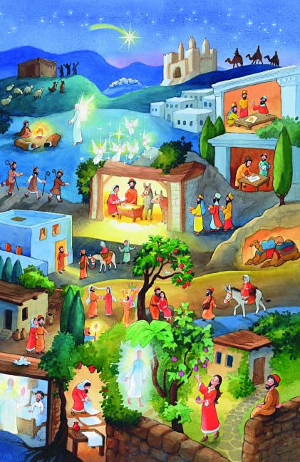Die Weihnachtsgeschichte. Ein Adventskalender mit einem grossen Fensterbild (Adventskalender mit Ges