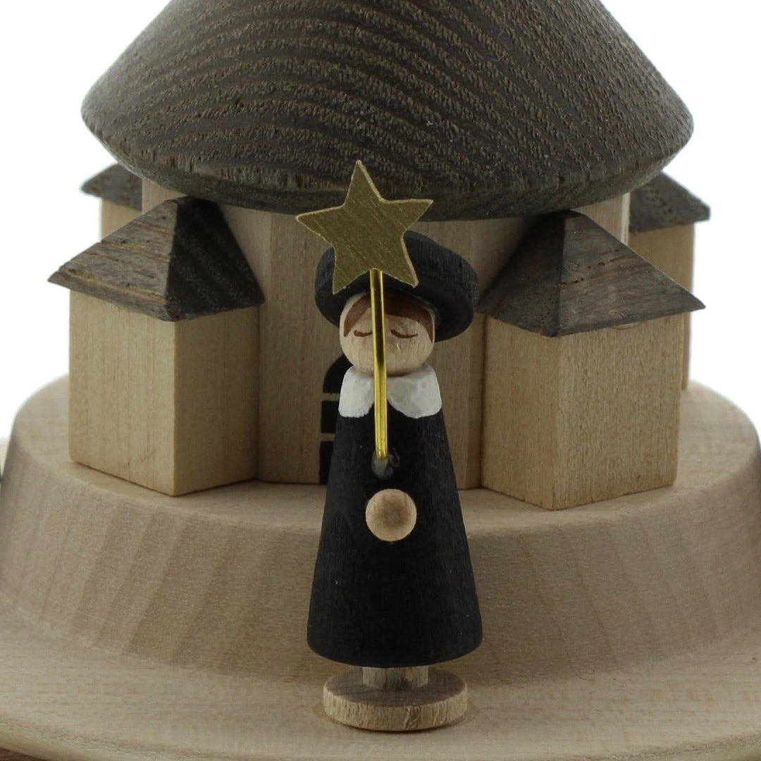 Richard Glässer Seiffen Weihnachtspyramide, Natur, 18 cm hoch