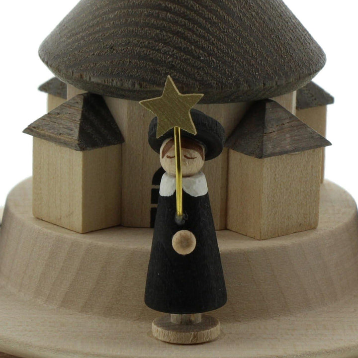 Richard Glässer Seiffen Weihnachtspyramide, Natur, 18 cm hoch