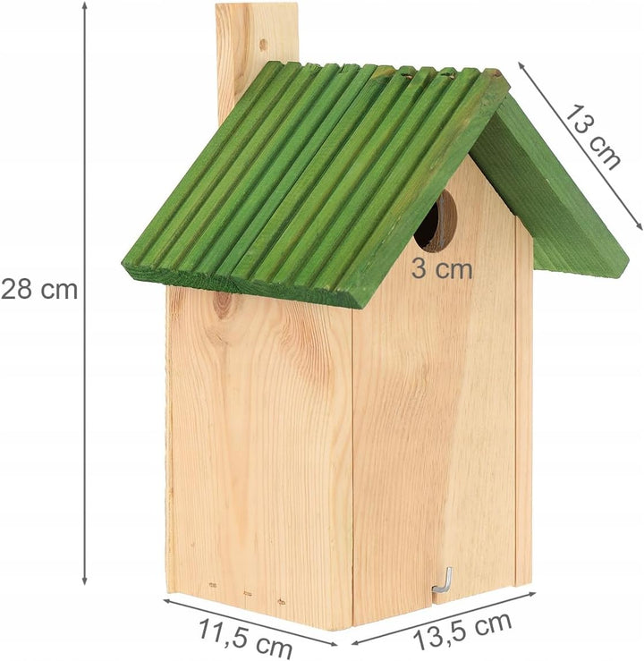 MAZUR 4X Nistkasten zum Aufhängen | Vogelhaus | grün | Nistkästen | handgemacht in Europa | für Meis