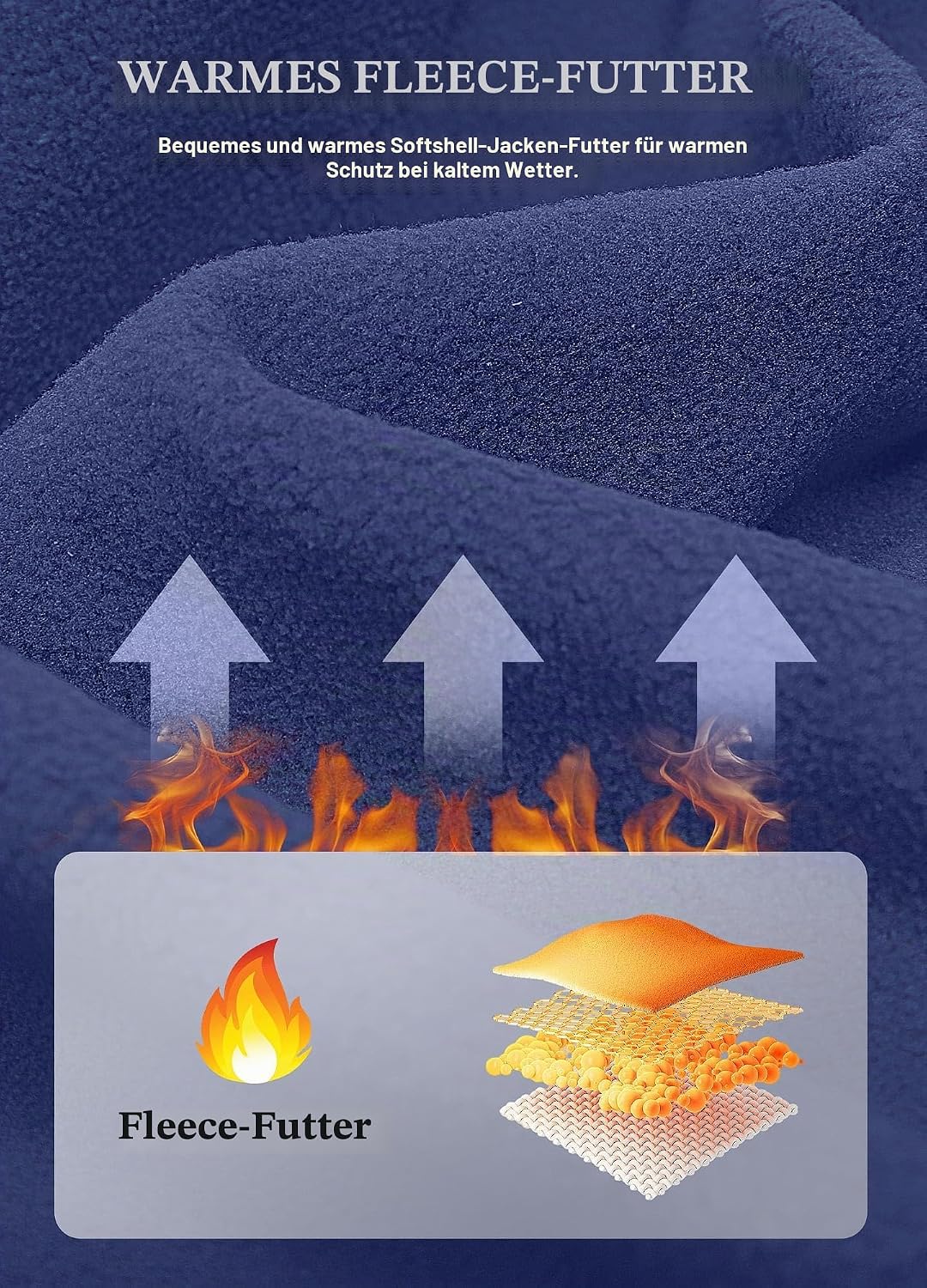 ATLASLAVA Damen Softshelljacke Wasserdichte Atmungsaktive Leichte Fleece Kapuze Übergangsjacke Laufe