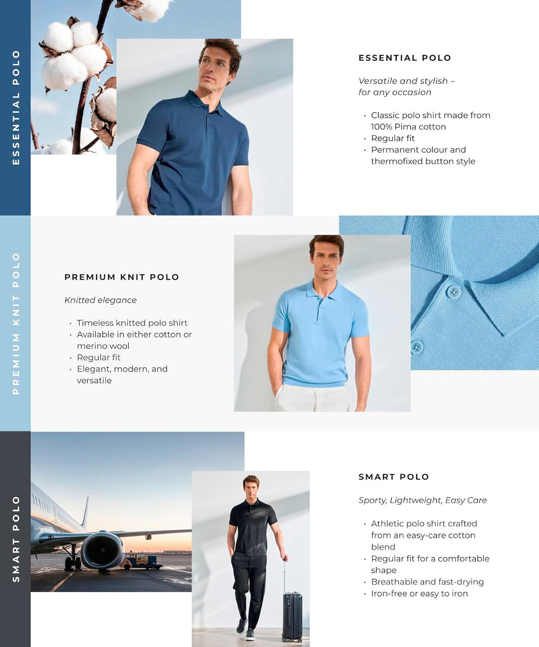 FALKE Herren Basic Polo Shirt Piqué Poloshirt weich hautfreundlich bequem S Blau Cyan 6964, S Blau C