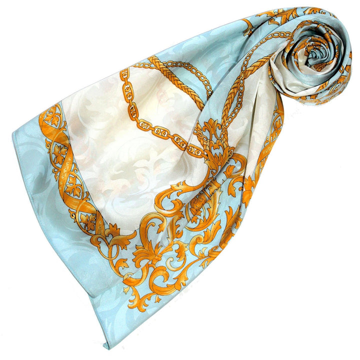 Lorenzo Cana Luxus Seidentuch Damast Damentuch 100% Seide gewebt bedruckt 88 cm x 88 cm opulentes Ba
