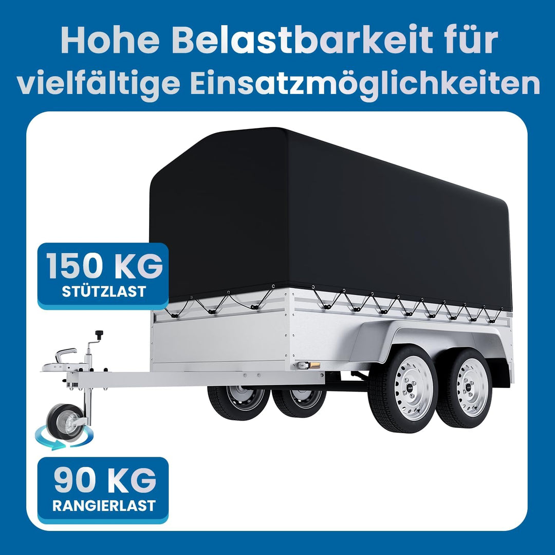 AUTOLIGHT 24 Stützrad Vollgummireifen verzinkter Stahl mit Klemmhalter Ø 48mm und Befestigungsschrau